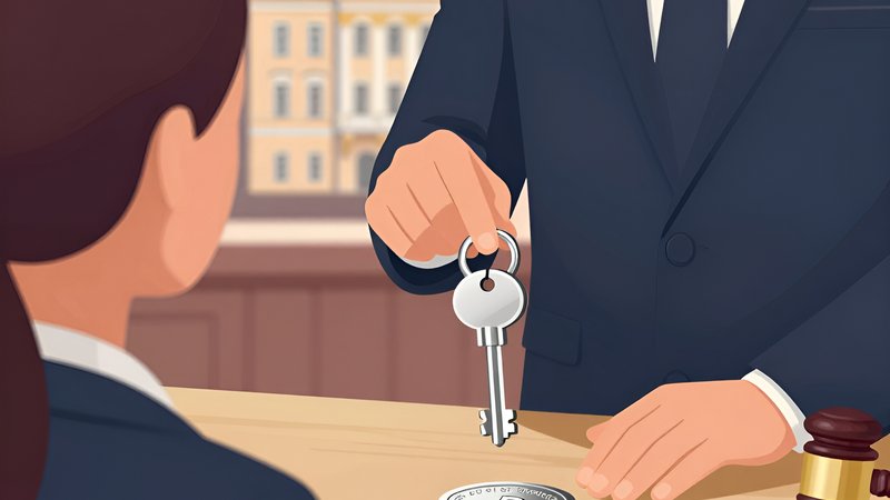 Юрист с ключом и печатью обеспечивает защиту прав собственника при выселении в 2026 году